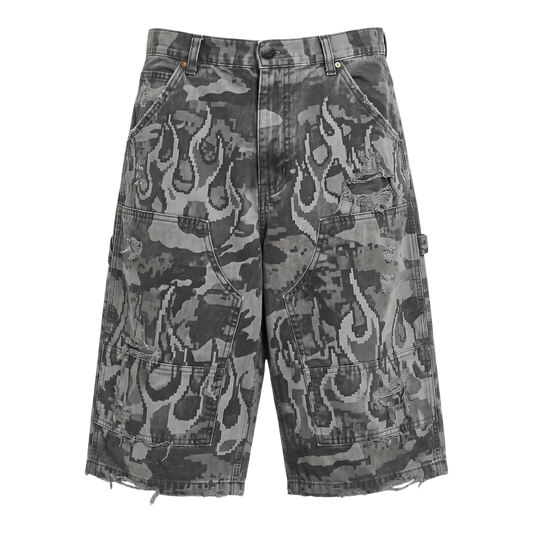 Camo Denim Shorts